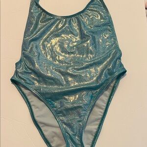 Fashion Nova Teal and White Swimsuit